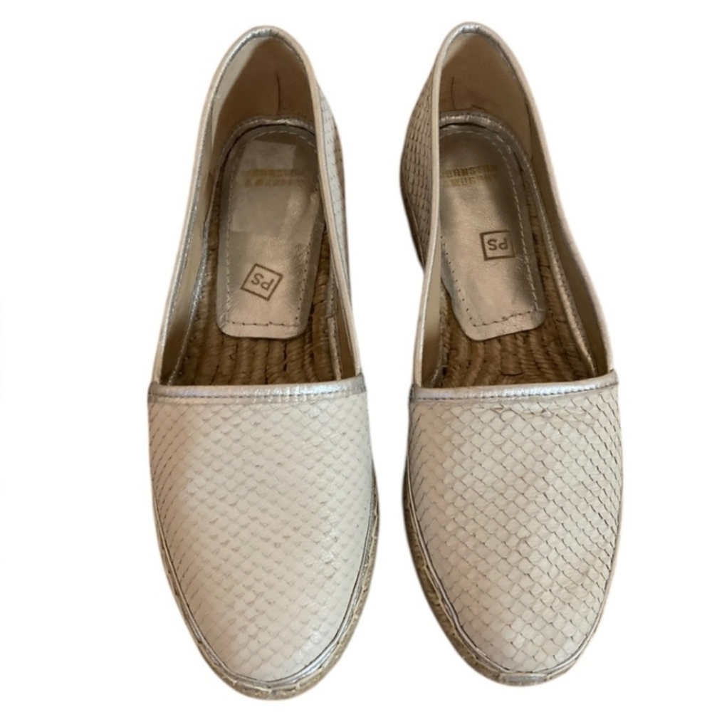 Johnston & Murphy Shoes Womens Size 6.5 Grey Suede Jaden Espadrilles Scale Jute